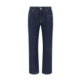 7FOR Blue Cotton Straight-Leg Jeans